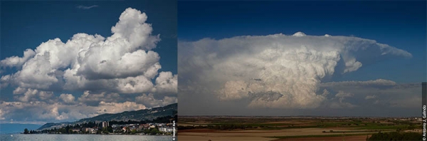 뭉게구름과 쌘비구름 출처: 세계기상기구