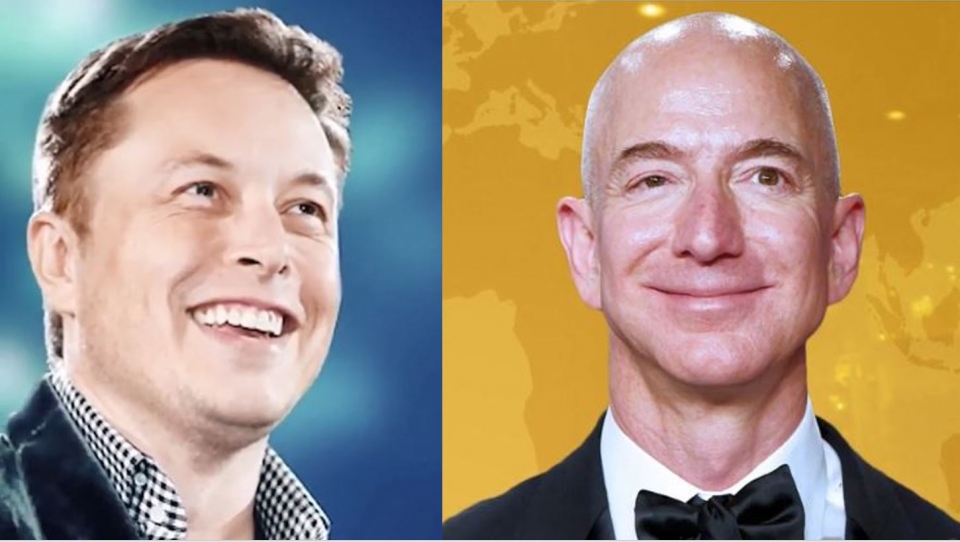 엘론 머스크 vs 제프 베조스. 출처: 유튜브/Silicon Valley World, 유튜브/Elon Musk News & Video