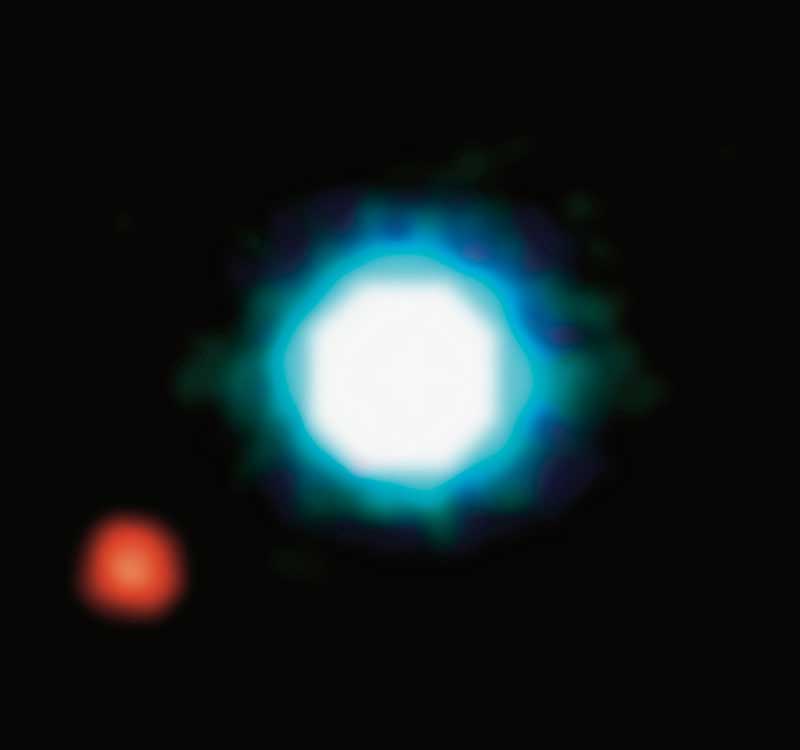 직접 가시화(direct imaging)한 최초의 외계행성은 목성보다 무려 4배나 더 큰 2M1207b 행성. 출처: ESO