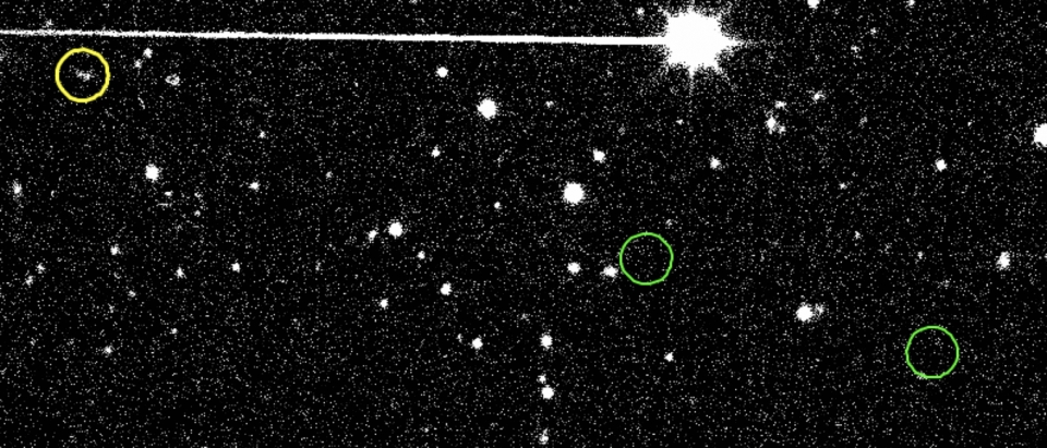소행성 2018 PP29의 발견 영상. 출처: 한국천문연구원