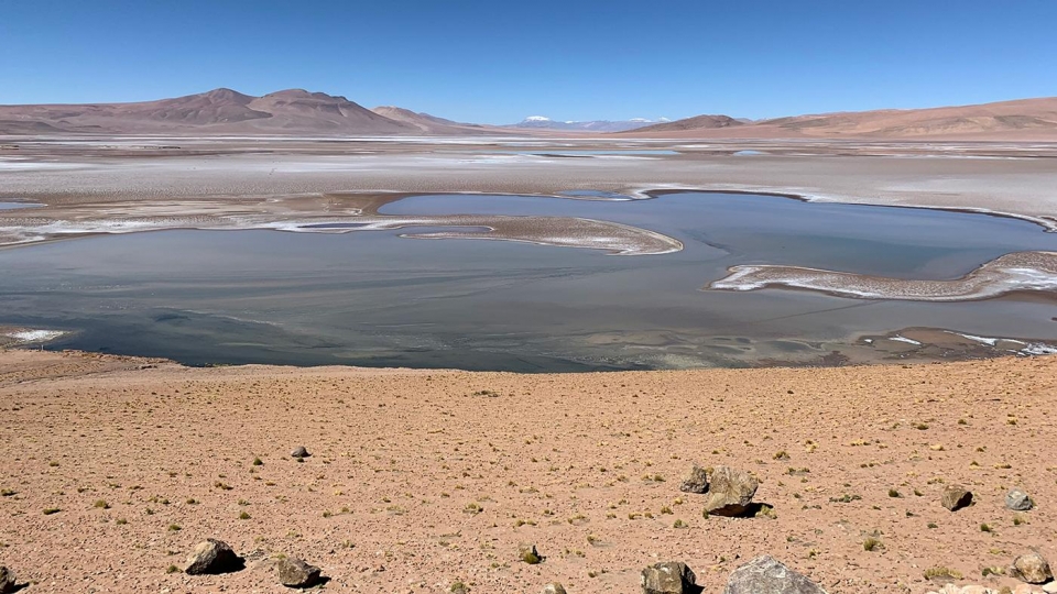남아메리카의 알티플라노(Altiplano)에 있는 Quisquiro소금평지와 비슷한 풍경이 한때 화성의 게일 분화구에 존재했을지도 모른다. 출처: Maksym Bocharov/NASA