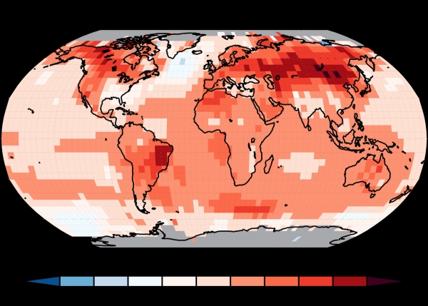 1986년~2015년까지 표면온도 변화. 출처: NOAA