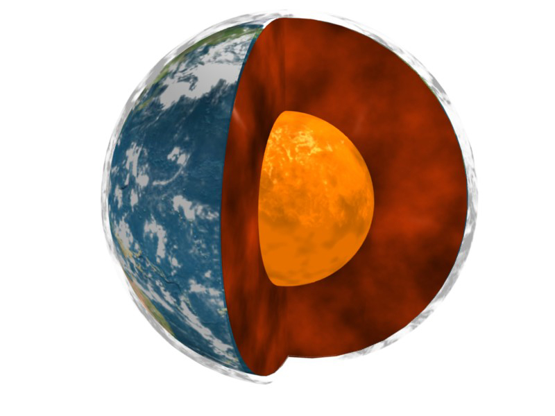지구 속을 들여다 보면. 출처: NASA/JPL-Université Paris Diderot - Institut de Physique du Globe de Paris